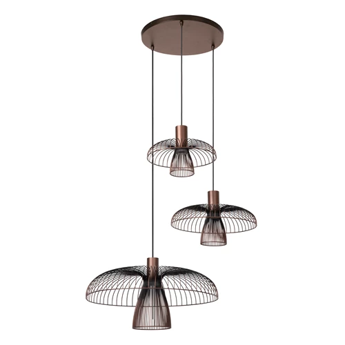 Lucide NIGELLA - Pendant light - Ø 76 cm - 3xGU10 (MR16) - Coffee - Essential - turned off